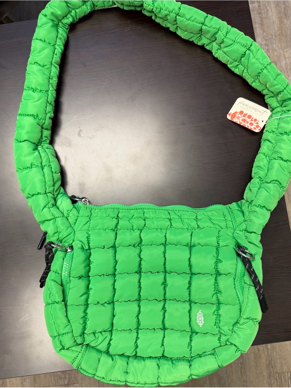 FP Movement by Free People Neon Green Quilted Puffer Crossbody